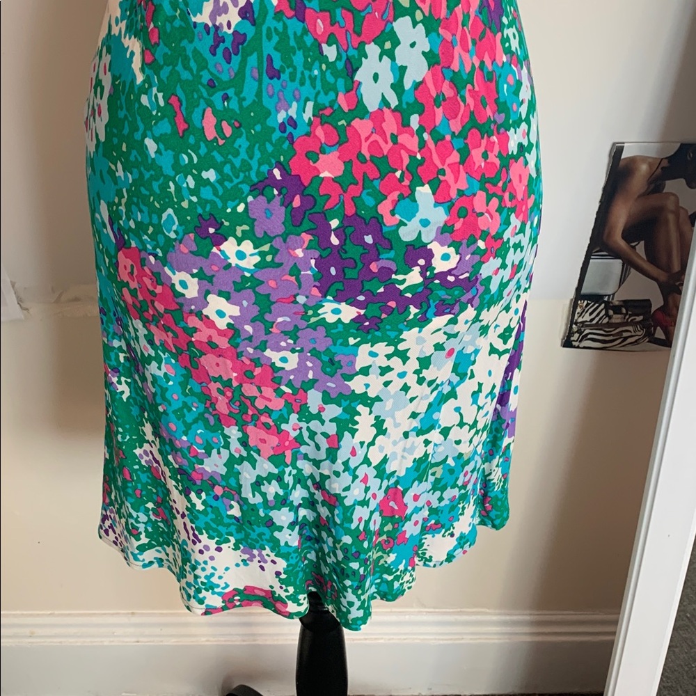 💐NWT Rails Green Floral Midi Dress with Pink, Purple & White Accents, Sz S - Picture 9 of 13